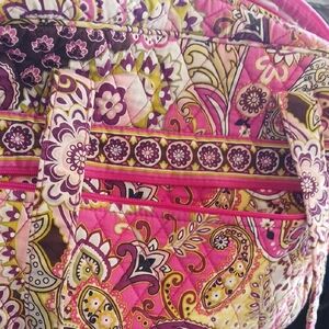 Vera Bradley Pink and Brown Floral Quilted Travel Bag